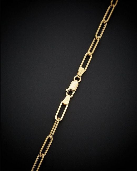 Italian Gold Black 14k Polished Paperclip Necklace