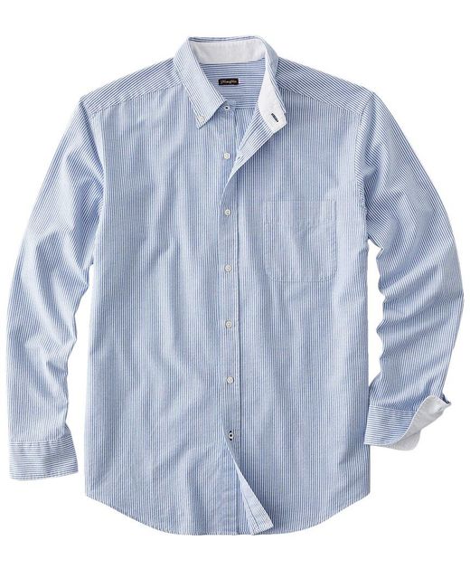 J.McLaughlin Blue Stripe Collis Woven Shirt for men