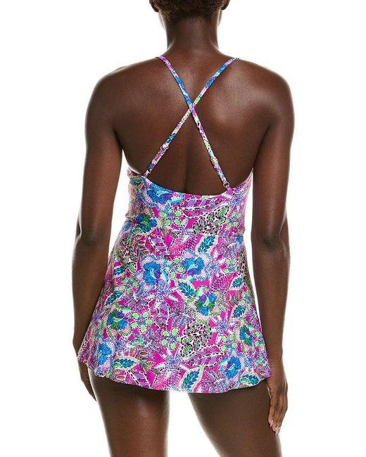Stella Parker Red Tulip Hem Wrap Swim Dress