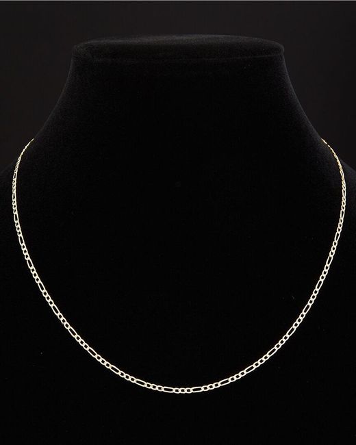 Italian Gold Black 14k Figaro Link Chain Necklace