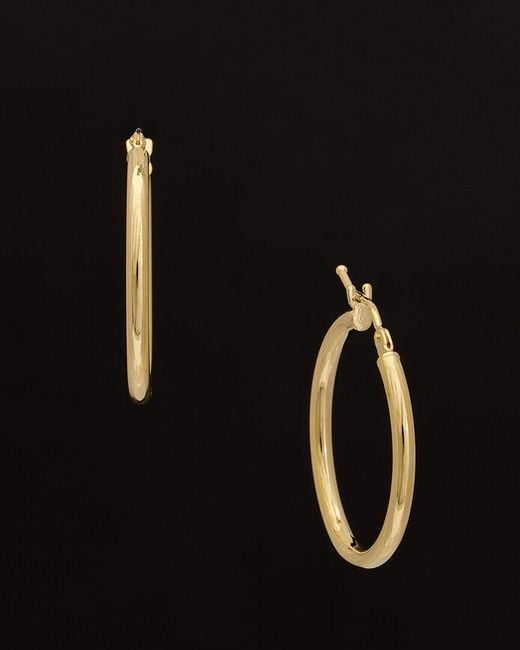 Italian Gold Black 18K Polished Hoops