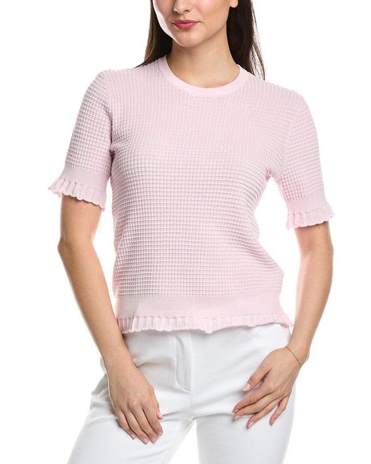 Theory Pink Lace Trim Sweater