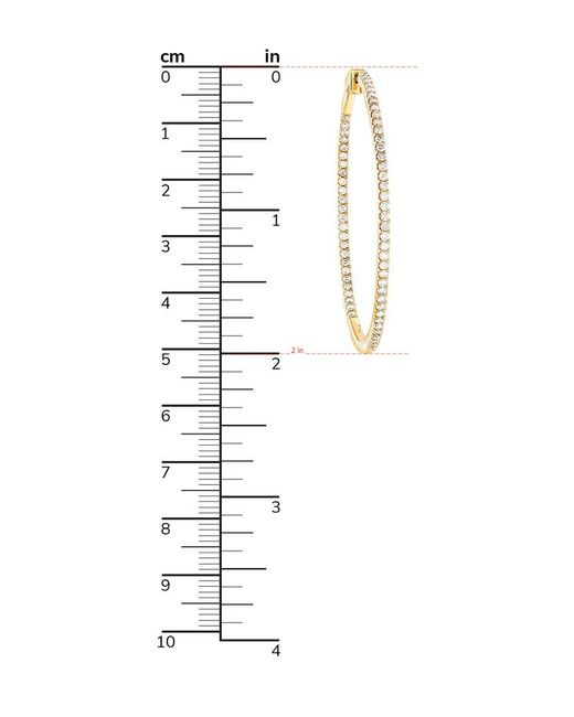 Forever Creations USA Inc. White Forever Creations 14k 1.53 Ct. Tw. Diamond Inside And Out Hoops