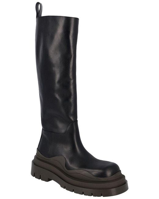 Bottega Veneta Black Calfskin Tire Boot (Authentic Pre-Loved)