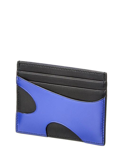 Ferragamo Blue Cutout Leather Card Case for men