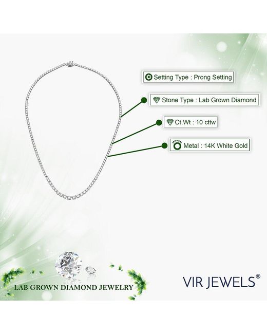 Amairah Metallic 14K 10.00 Ct. Tw. Lab-Grown Diamond Tennis Necklace