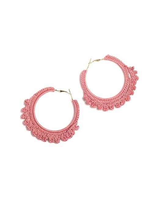 Shiraleah Pink Emme Crocheted Hoops