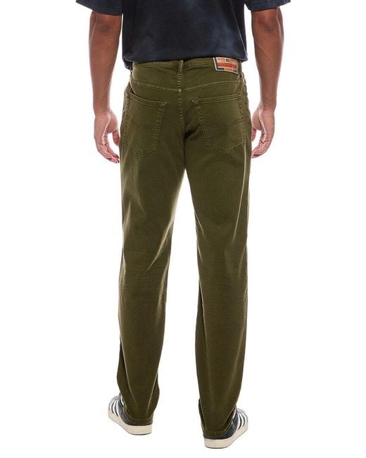DIESEL Green Solid Denim Trouser for men
