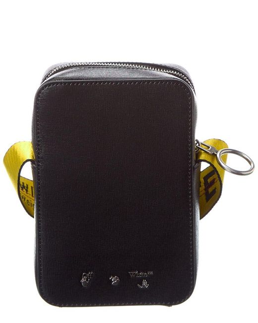 OFF-WHITE Binder Diag Camera Shoulder Bag SS22 Black White Yellow in  Leather with Gun-metal - US