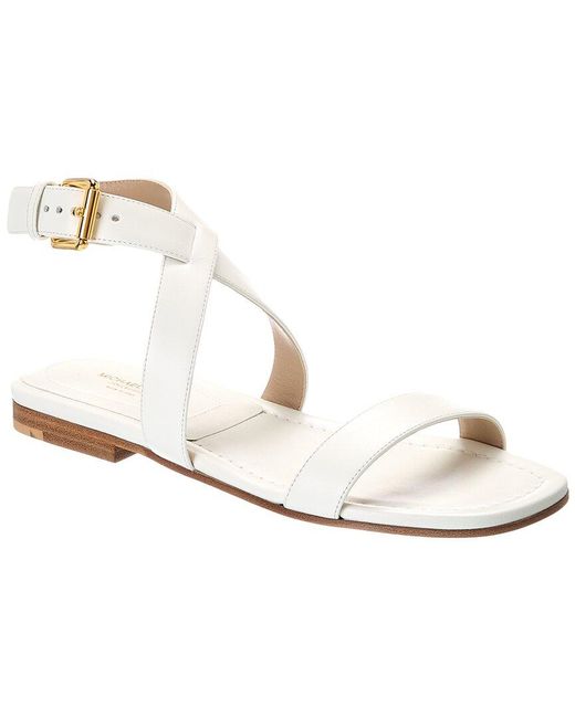 Michael Kors White Bridgette Leather Sandal