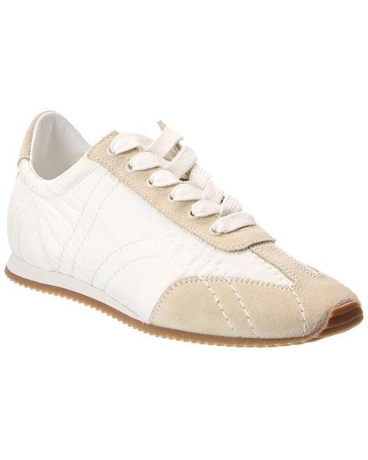 Totême White Flex Suede & Canvas Sneaker