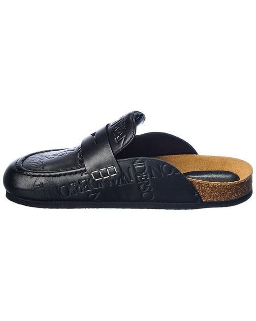 J.W. Anderson Blue Logo Leather Mule
