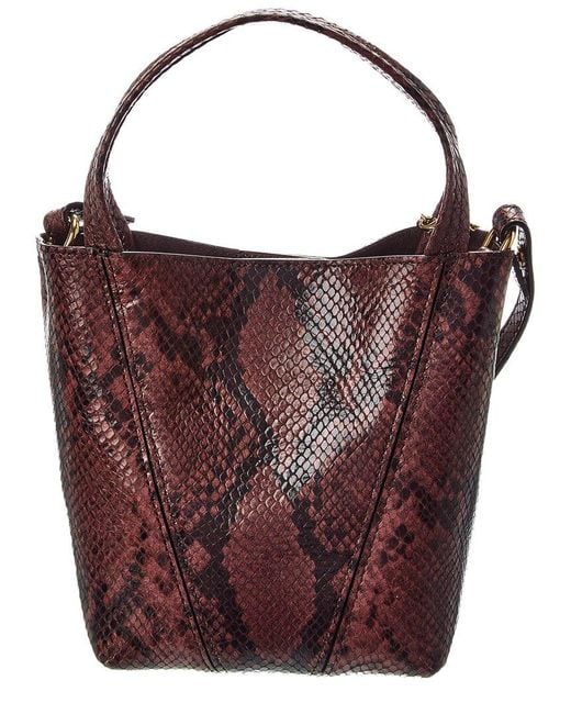 Chloé Purple Spin Small Python-Embossed Leather Bucket Bag