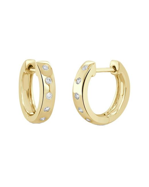 Sabrina Designs Metallic 14K 0.11 Ct. Tw. Diamond Huggie Earrings