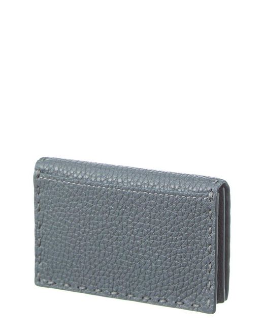 Fendi Gray Peekaboo Leather Card Case