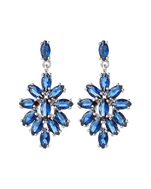 Eye Candy LA Blue The Luxe Collection Rhodium Plated Cz Drop Earrings