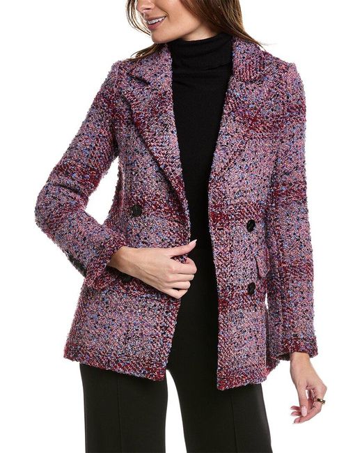 ENA PELLY Purple Neve Wool-blend Blazer