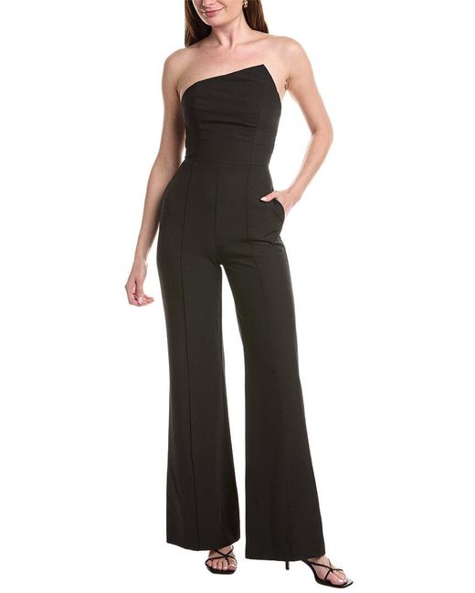 MILLY Black Atlas Cady One-Shoulder Jumpsuit