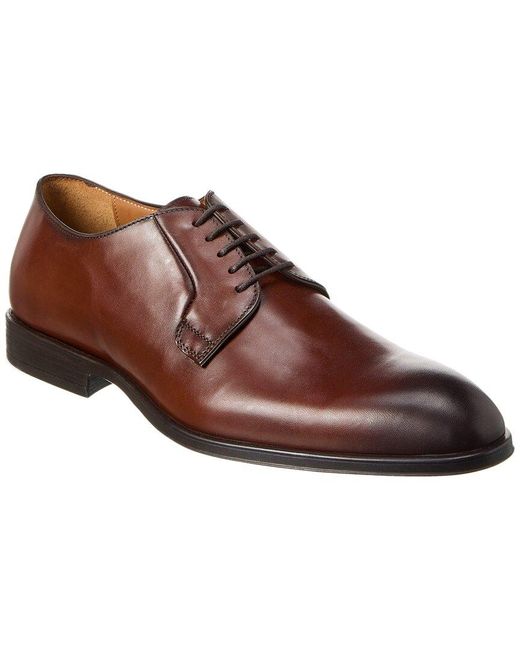 Antonio Maurizi Brown Plain Toe Leather Oxford for men
