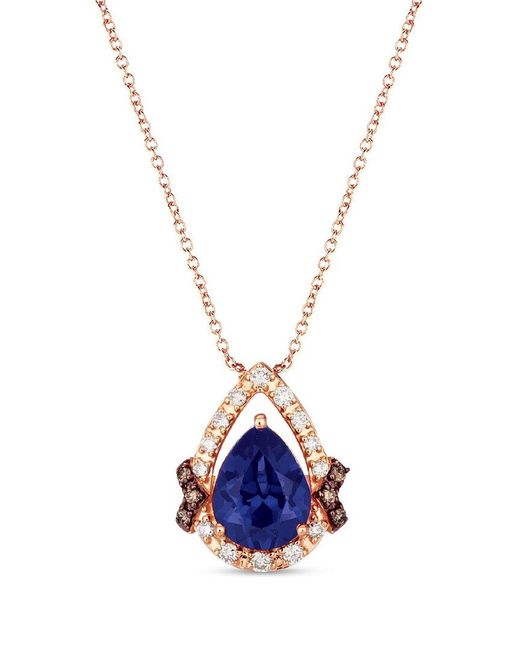 Le Vian Blue 14k Strawberry Gold® 1.67 Ct. Tw. Diamond & Tanzanite Pendant Necklace