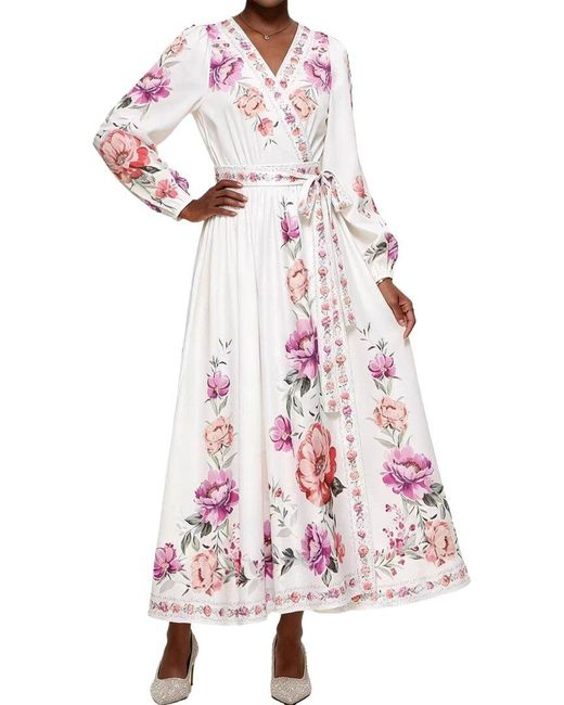 Linda Charm White Midi Dress