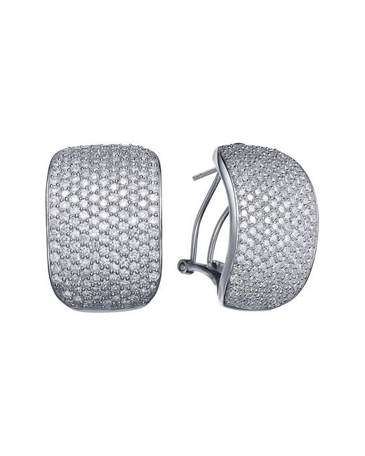Genevive Jewelry Gray Silver Cz Earrings