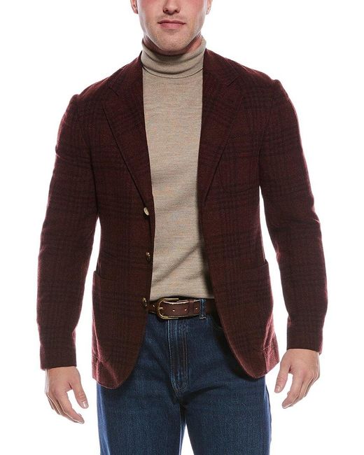 Brunello Cucinelli Brown Wool, Silk & Cashmere-blend Blazer for men