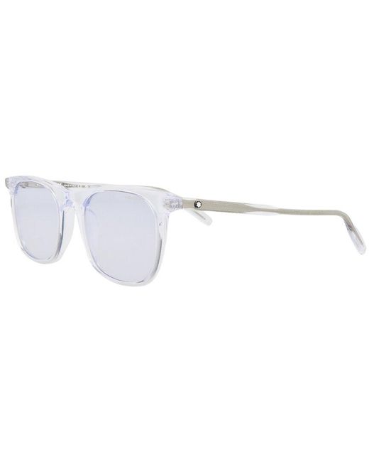Montblanc White Mb0007s 53mm Sunglasses for men