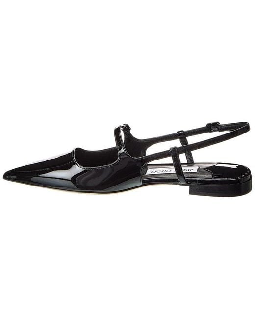 Jimmy Choo Black Didi Patent Slingback Flat