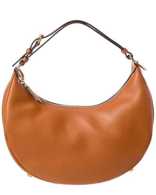 Fendi Brown Graphy Small Leather Hobo Bag