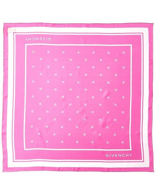 Givenchy Pink Plumetis Square Silk Scarf
