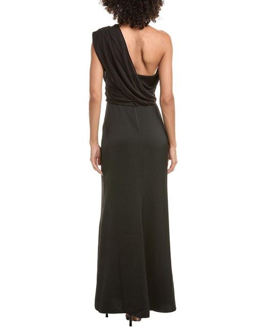 Halston Heritage Black Roselle Crepe Gown
