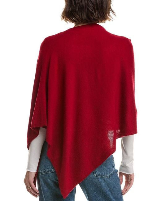 Sofiacashmere Red Sofiacashmere Jersey Solid Wool & Cashmere-Blend Poncho