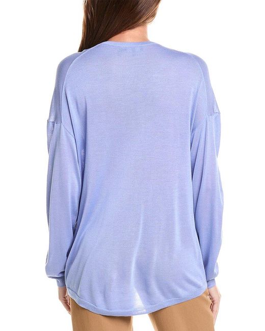 Theory Blue Karenia Silk-Blend Sweater