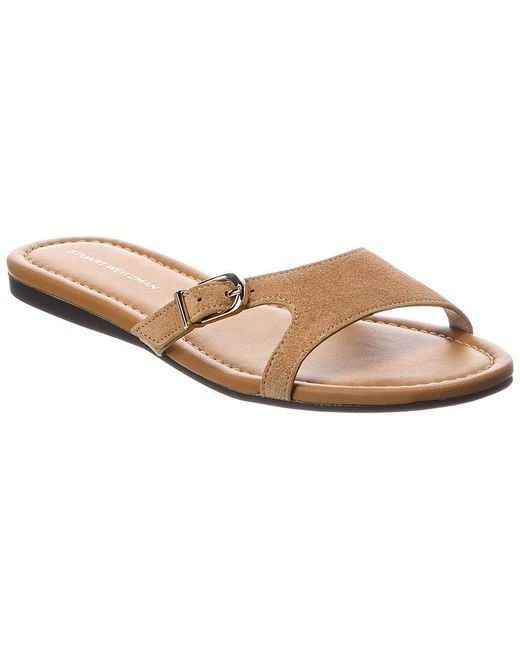 Stuart Weitzman Natural Irene Suede Sandal