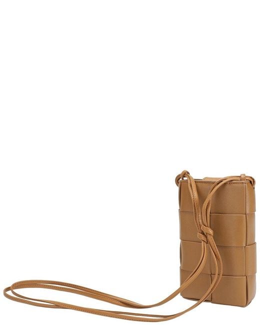 Tiffany & Fred Paris Natural Tiffany & Fred Hand-woven Leather Phone Crossbody