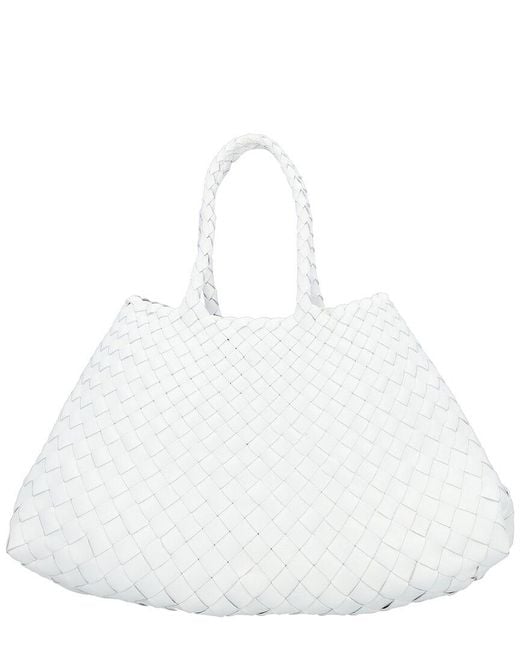 Dragon Diffusion White Santa Croce Small Leather Tote Bag
