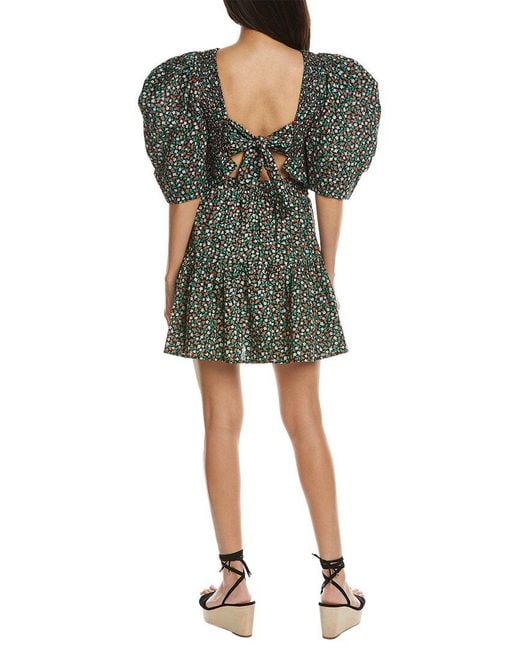 Sea Green Lilly Print Smocked Dress