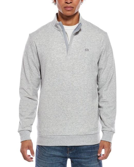 Travis Mathew Gray Cloud 1/4-Zip Pullover for men