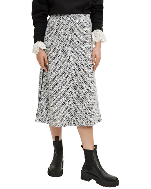 Maje Gray Woven Skirt