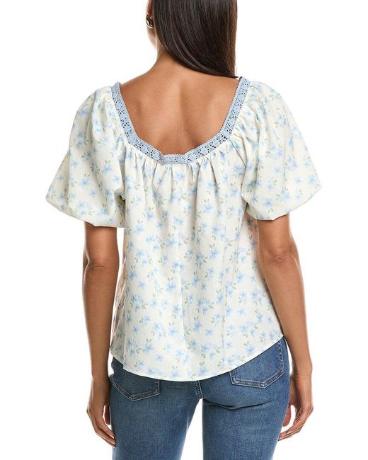 LUXE ALWAYS White Puff Sleeve Top
