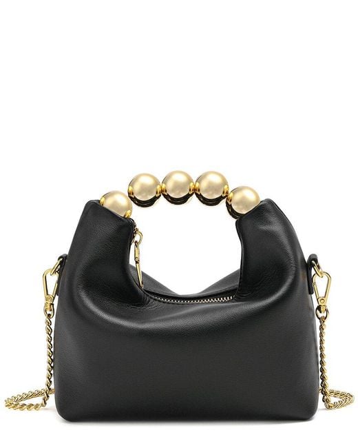 Tiffany & Fred Paris Black Paris Smooth Leather Top Handle Shoulder Bag