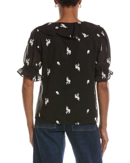 Cece Black Blouson Top