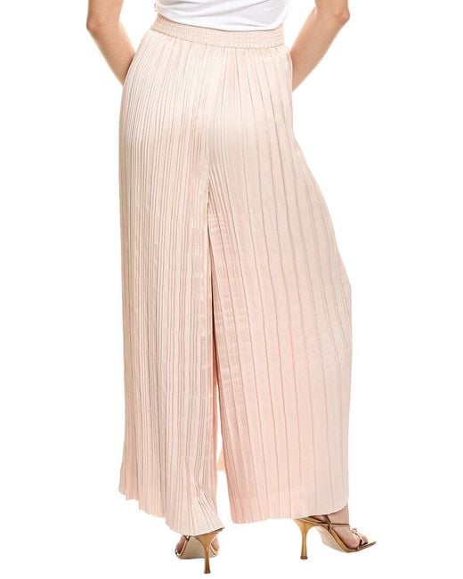Tahari Pink Pull-On Pleated Wide Leg Pant