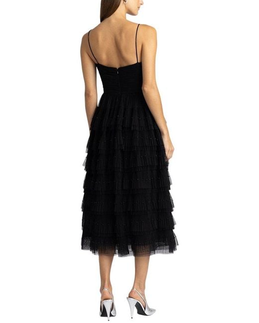 Zac Posen Black Layered Tulle Dress