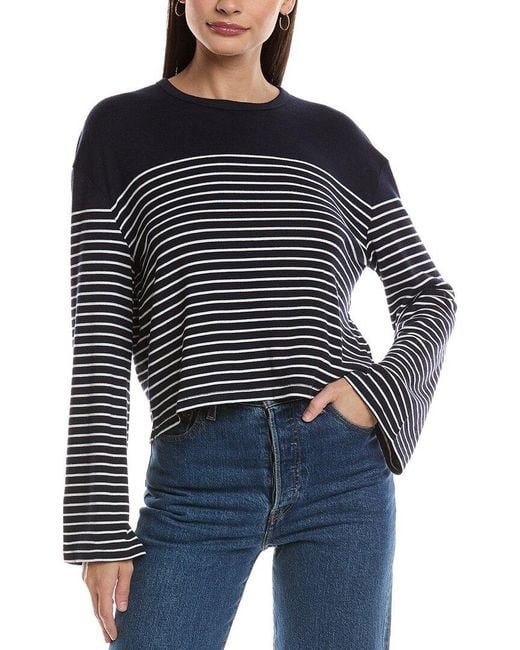 Rag & Bone Blue Knit Stripe Shirt