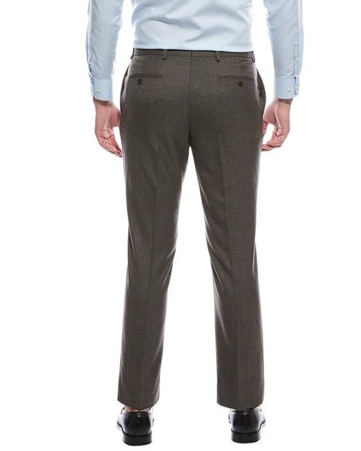 Brooks Brothers Gray Classic Flat Front Wool Trouser for men