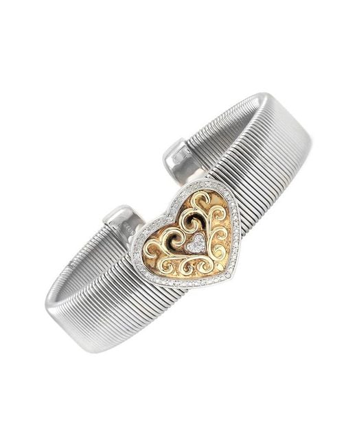 Diamond Select Cuts Metallic Steel 0.06 Ct. Tw. Diamond Bangle Bracelet