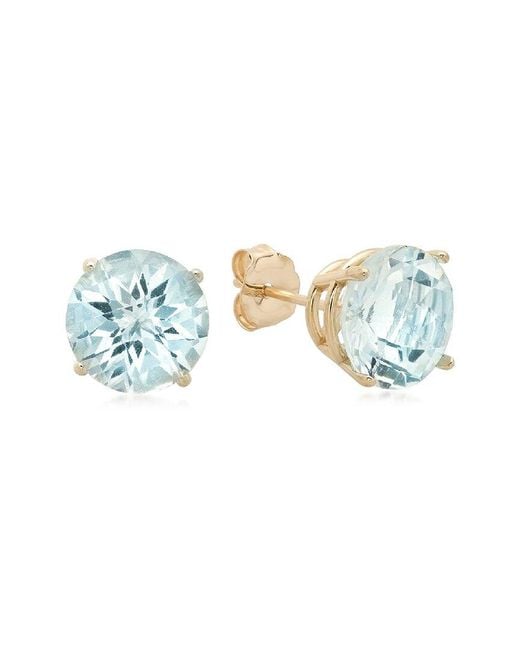 MaxColor Blue 10k 3.60 Ct. Tw. Aquamarine Studs