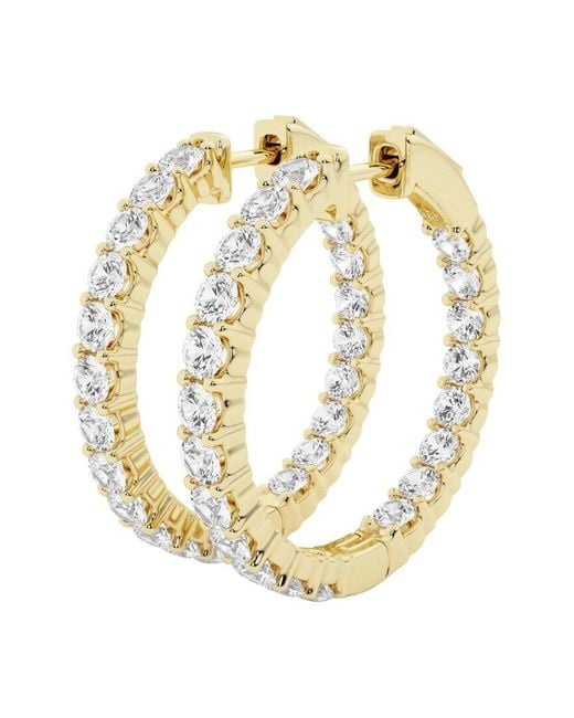 Lab Grown Diamonds White 14k 4.00 Ct. Tw. Lab Grown Diamond Inside Out Hoops